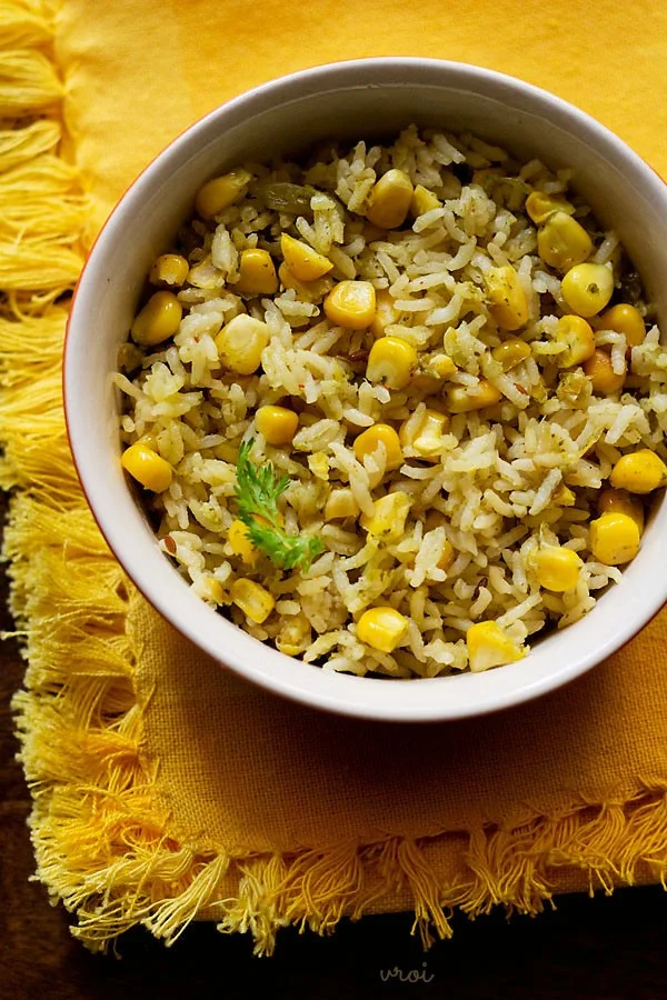 Corn Pulao Recipe (Green Corn Rice) [Vcvds]